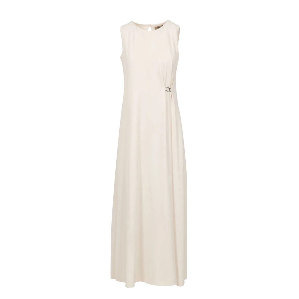 Herno Vrouw Beige Kleedjes Dames, S, Fluid Maxi Jurk