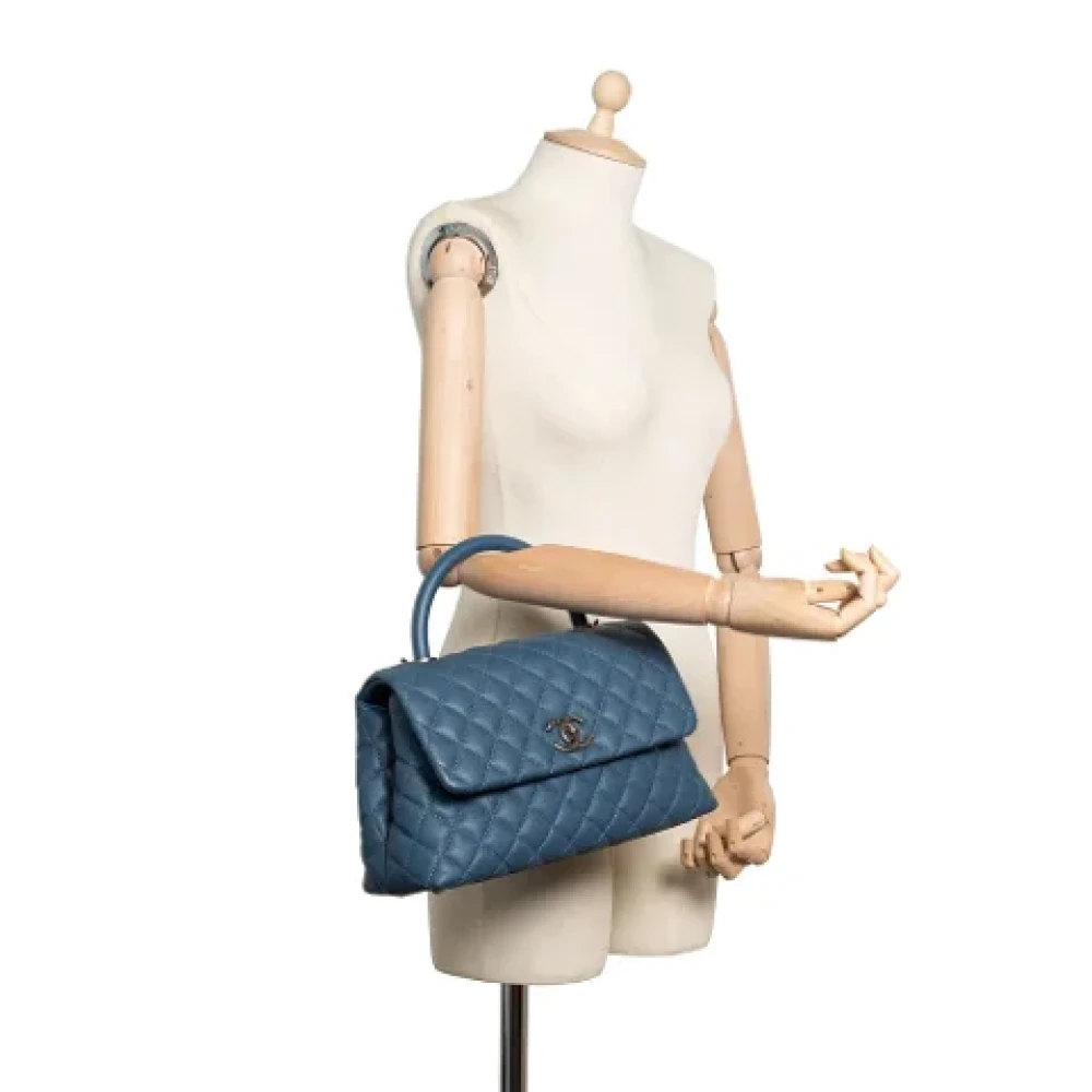 Chanel Vintage Pre-owned Leather chanel-bags Blue Dames
