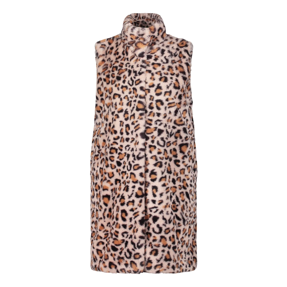 Betty Barclay Pluizige Casual Jas met Opstaande Kraag Brown Dames