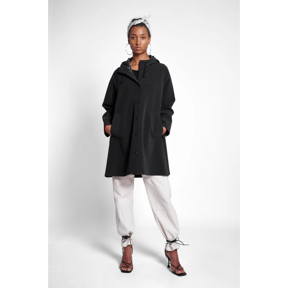 Stutterheim A-lijn Waterdichte Regenjas voor Vrouwen Black Dames
