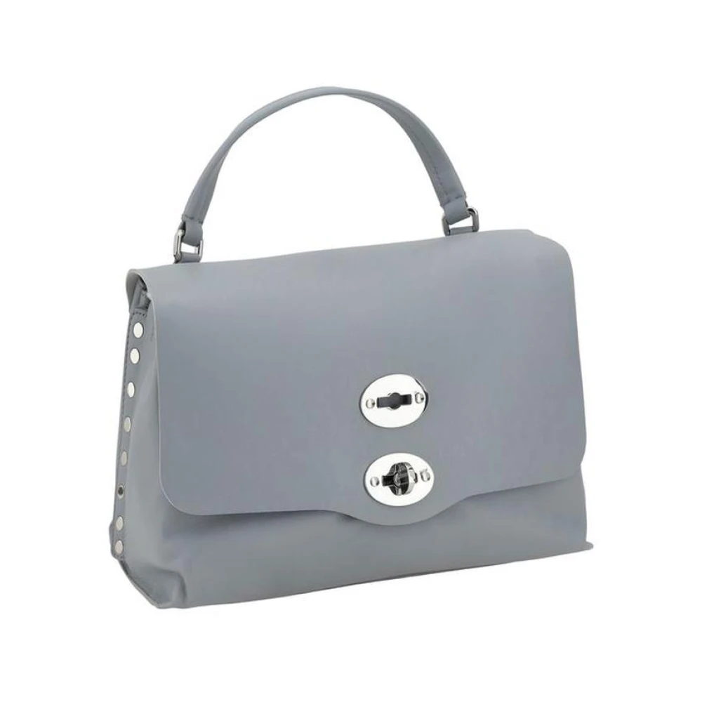 Zanellato Leren schoudertas met draaivergrendeling Blue Dames
