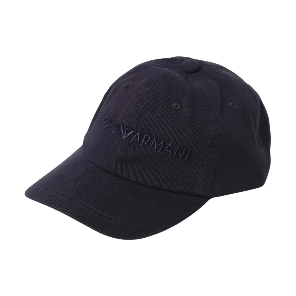 Emporio Armani Men's Blue Embroidered Logo Baseball Cap