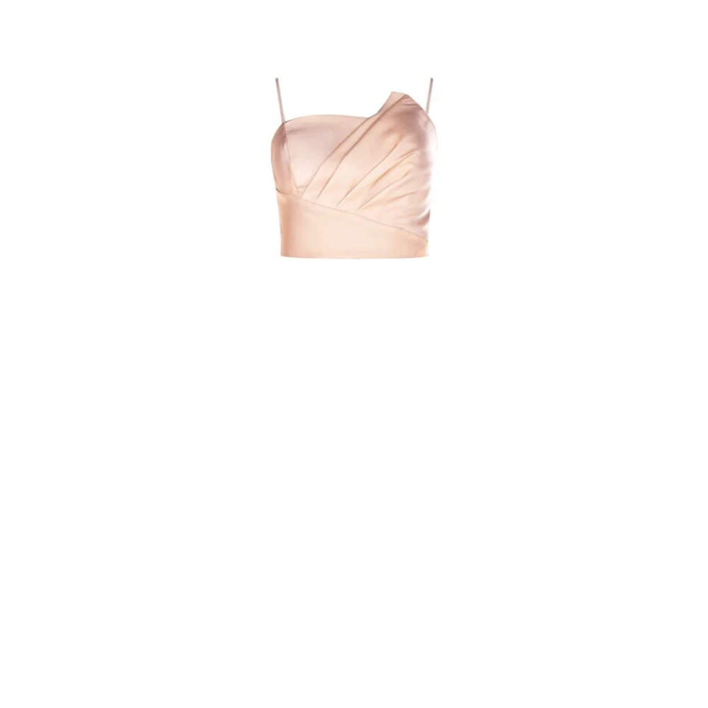 RINASCIMENTO Flounce Bandeau Mouwloze Crop Top Green Dames