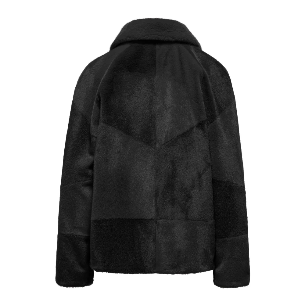 BomBoogie Stijlvol Geruite Korte Jas Black Dames