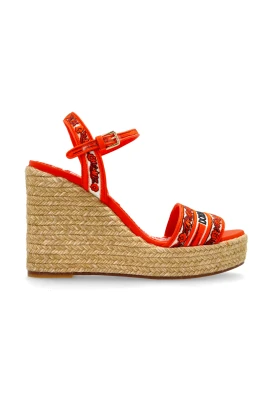 Wedge Sandals with Majolica Embroidery