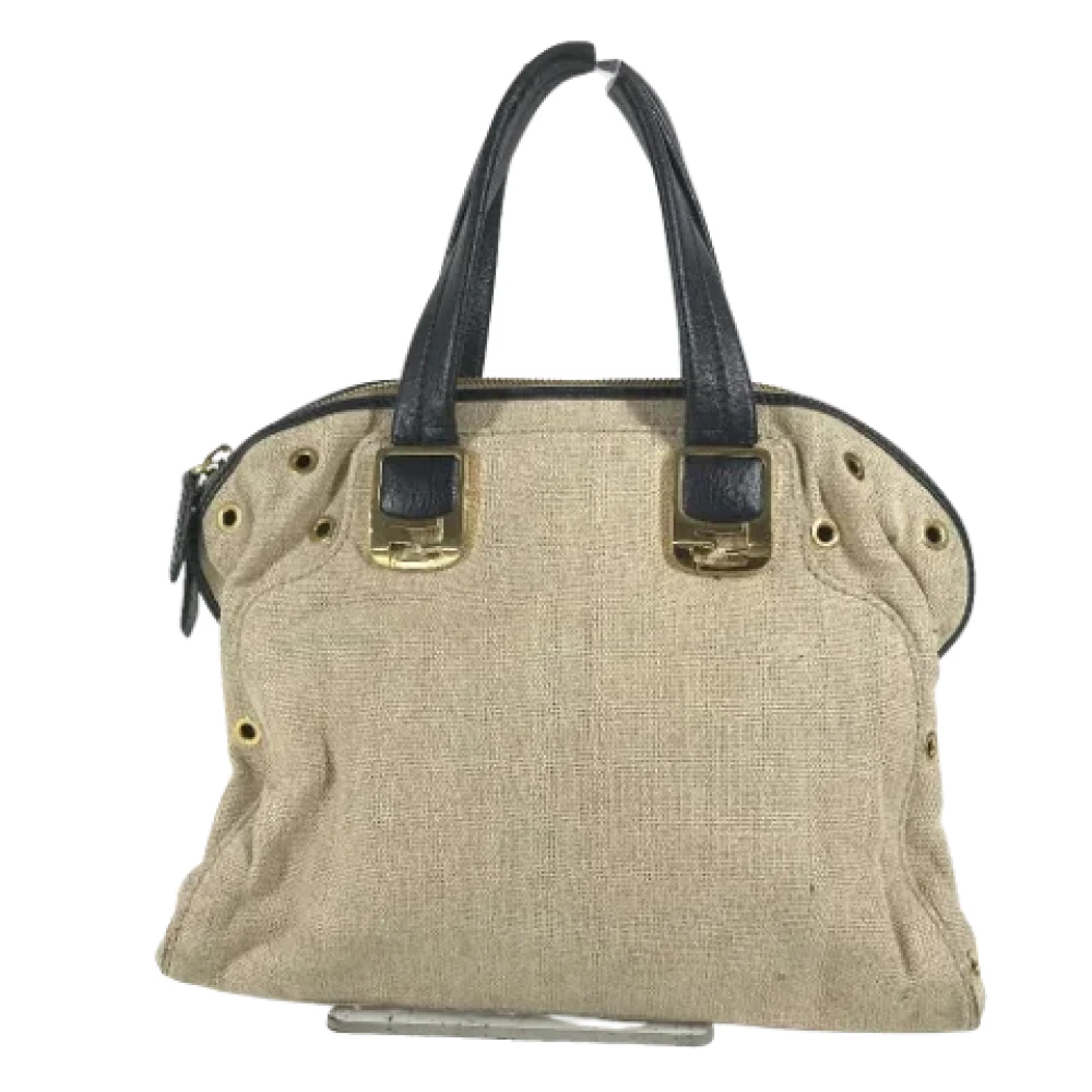 Fendi Vintage Pre-owned Leather fendi-bags Beige Dames