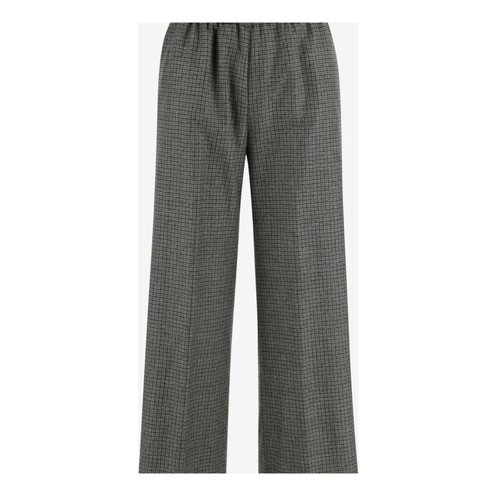 Aspesi Luxe Wollen Blend Plaid Broek Gray Dames