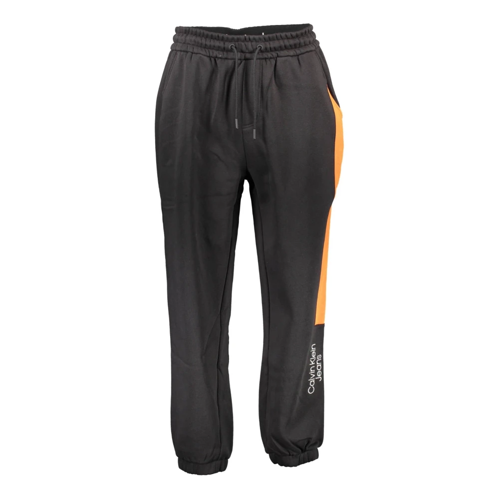 Calvin Klein Men's Black Sweatpants,, Sporty Trousers Embroidered Extra Large