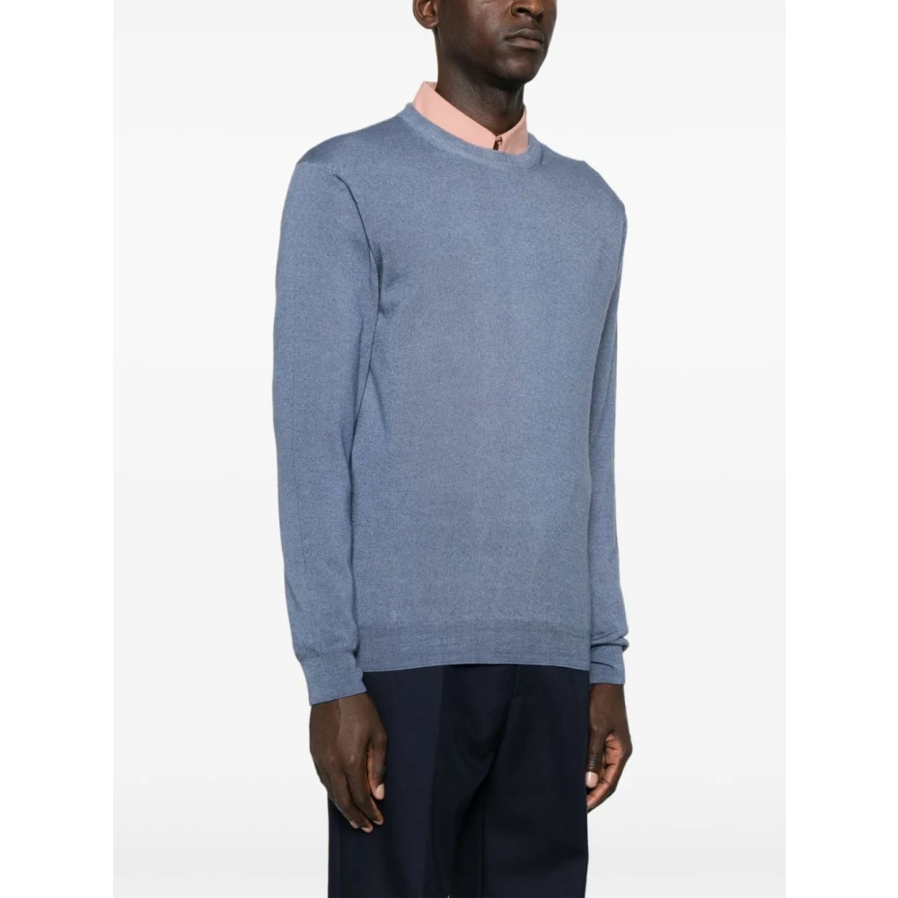 Woolrich Blauw Gewassen Ronde Hals Trui Blue Heren