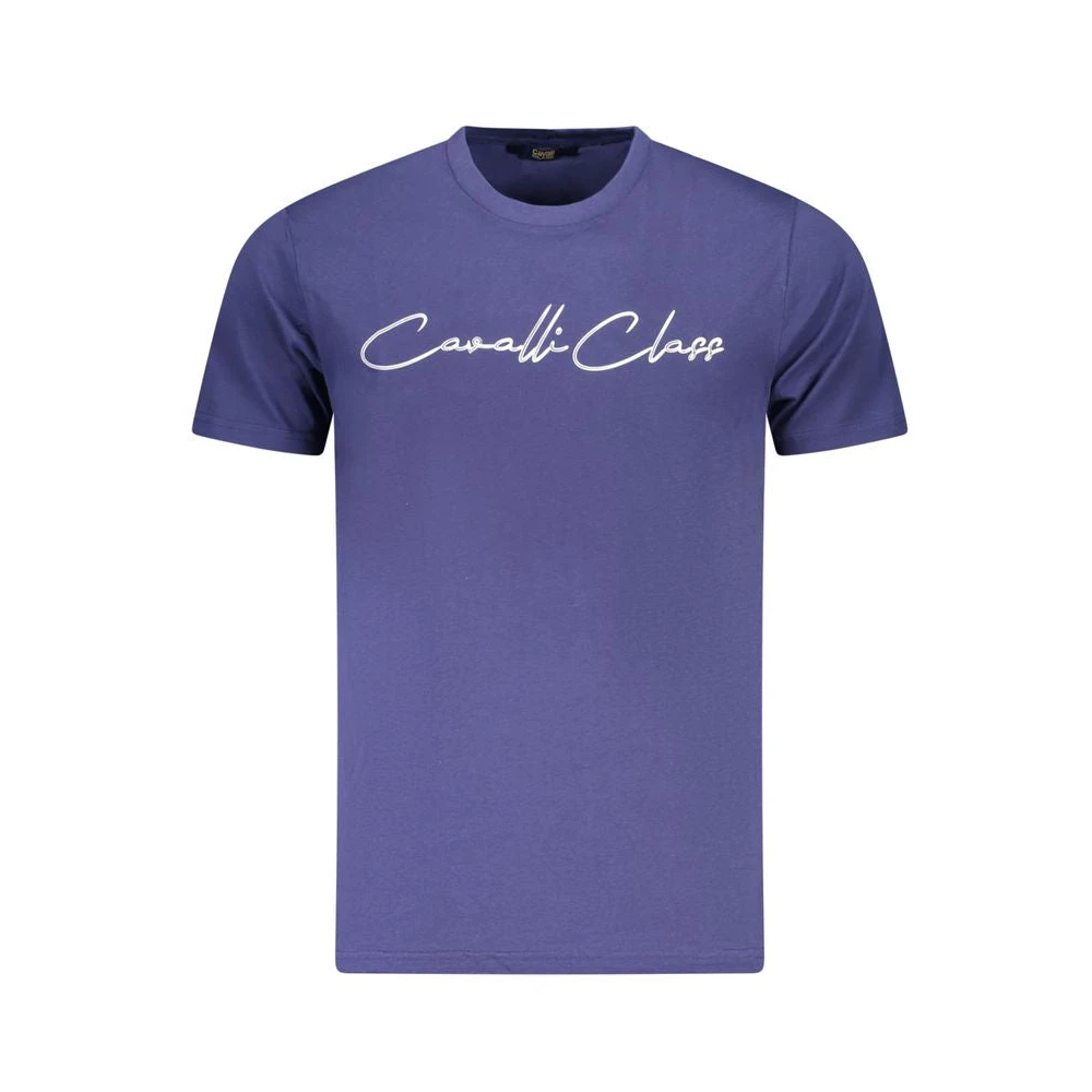 Cavalli Class Blue Cotton Men T-Shirt - Male - T-Shirts - Blue - Xl - Tops