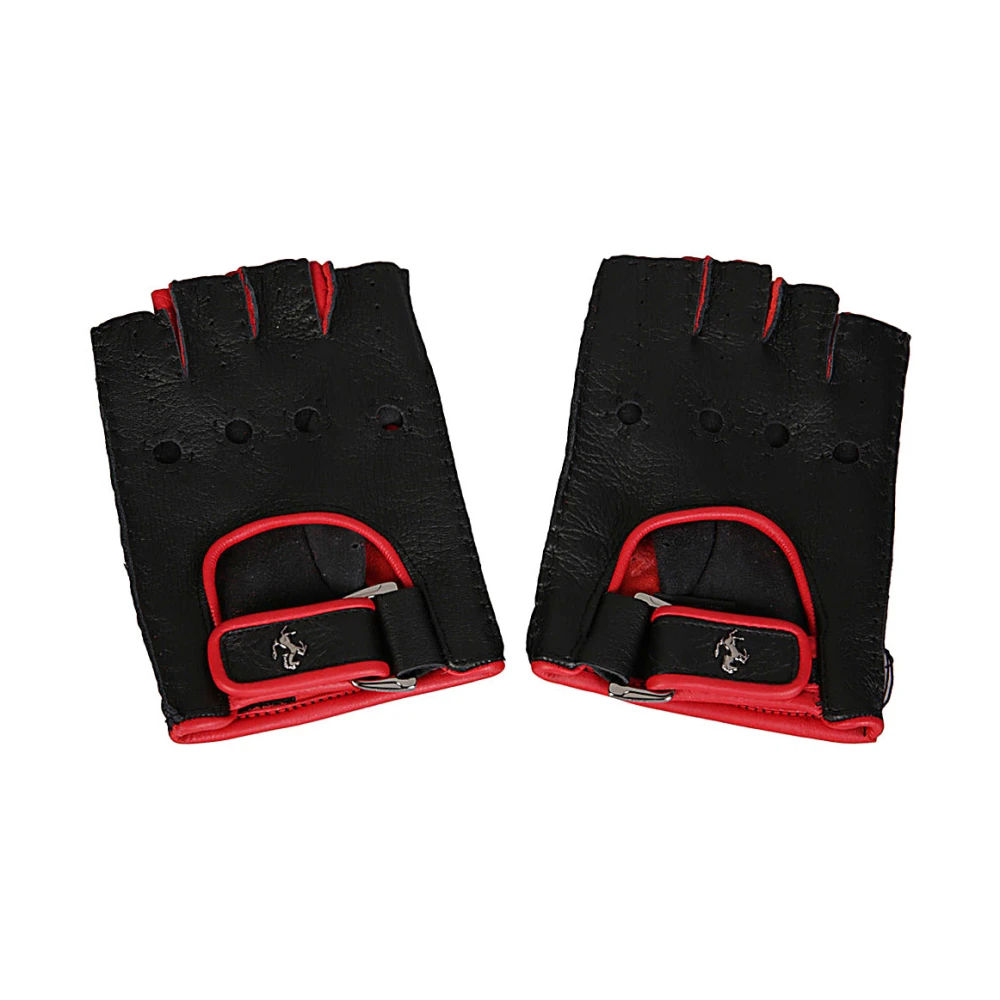 Ferrari Zwarte Fingerloze Handschoenen Twee-Tint Ontwerp Black Heren