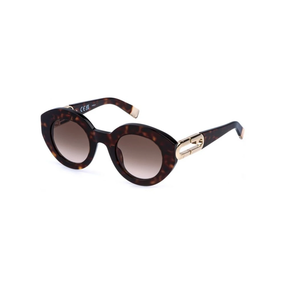 Furla Women's Brown Sunglasses, 48 Mm, Round Acetate Sunglasses