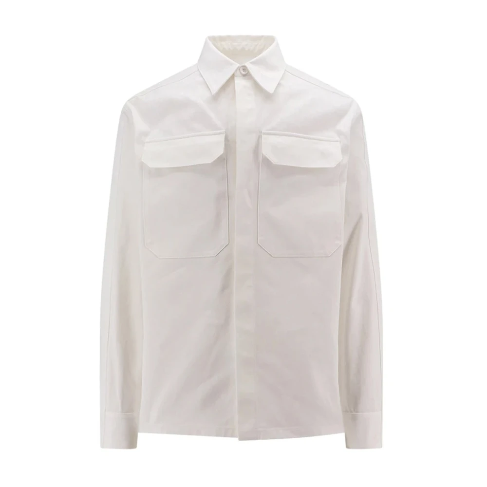 Jil Sander Men's White Casual Shirts, 2XL, Cotton Shirt