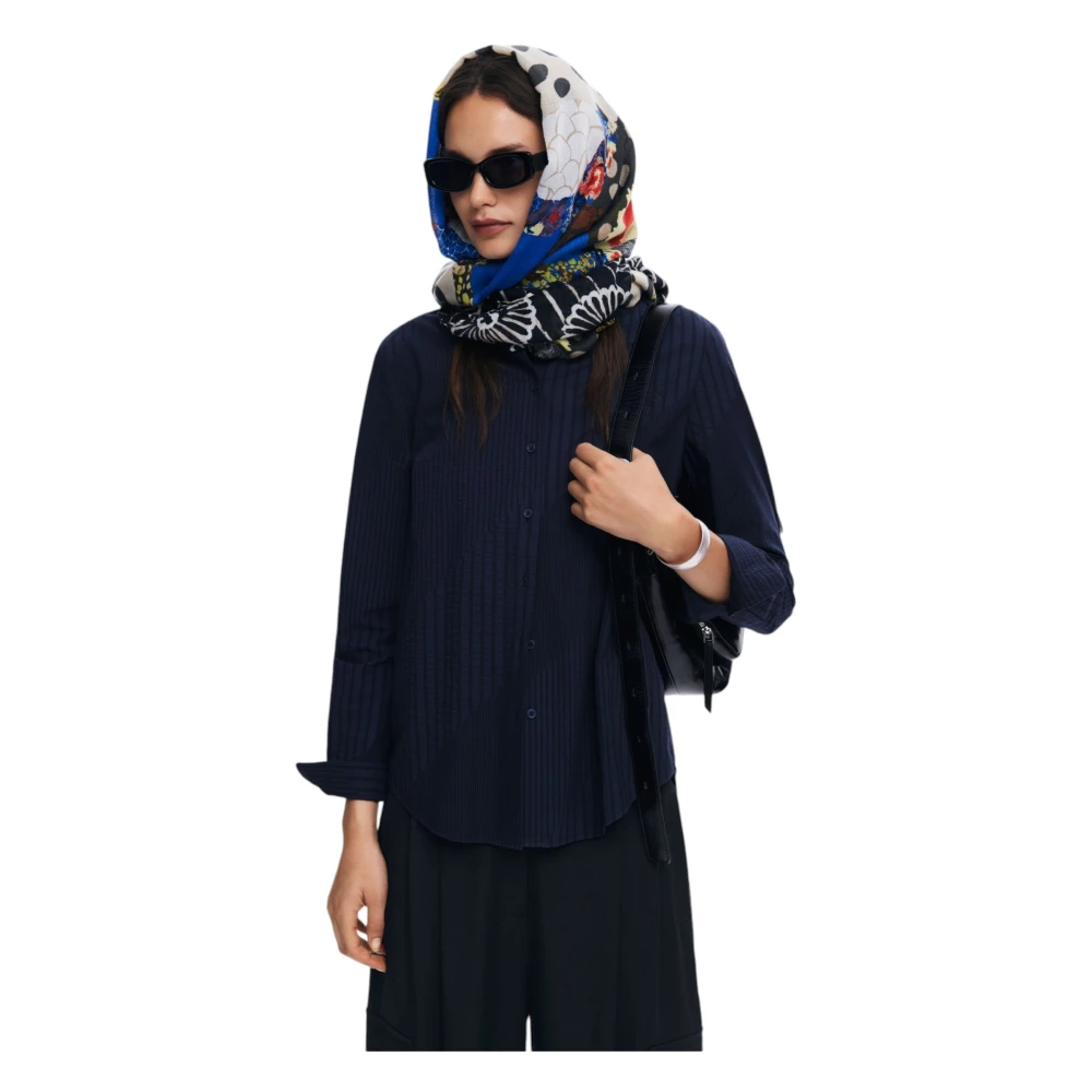 Desigual Blauwe Bedrukte Dames Sjaal Multicolor Dames
