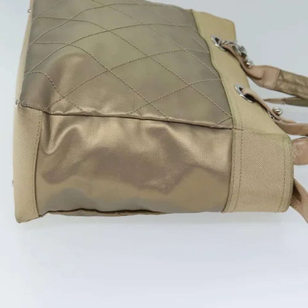 Chanel Vintage Pre-owned Leather totes Beige Dames