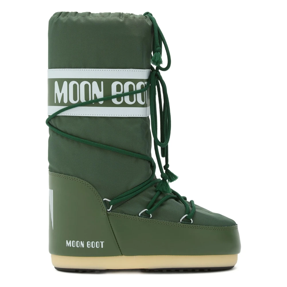 Moon Boot Women's Green Winter Boots, 9 Uk, Icon Nylon Boots