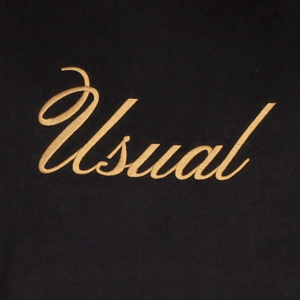 Usual Zwarte Signature Hoodie met Kangaroezak Black Heren
