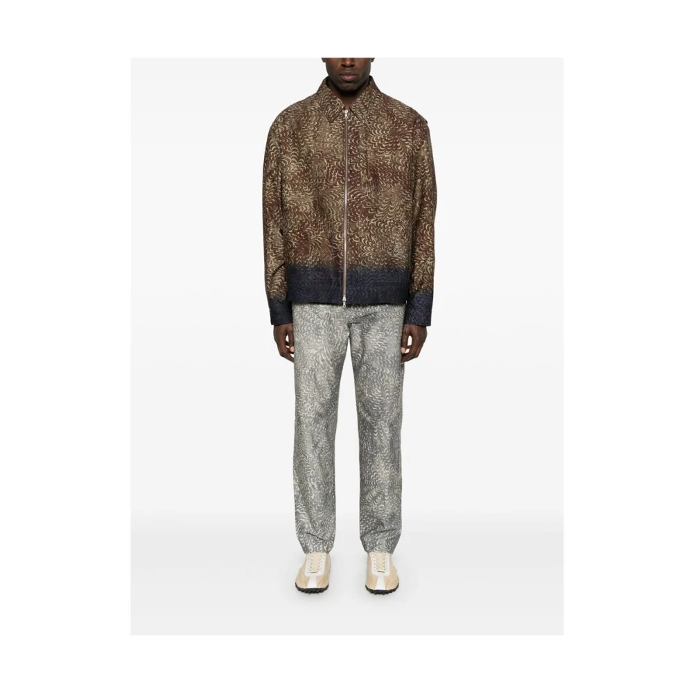 Dries Van Noten Chocoladebruine rits-voorzijde buitenkleding Brown Heren