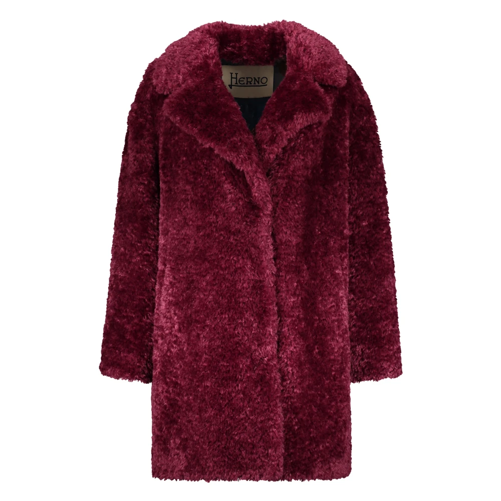Herno Imitatiebont Revers Jas Red Dames