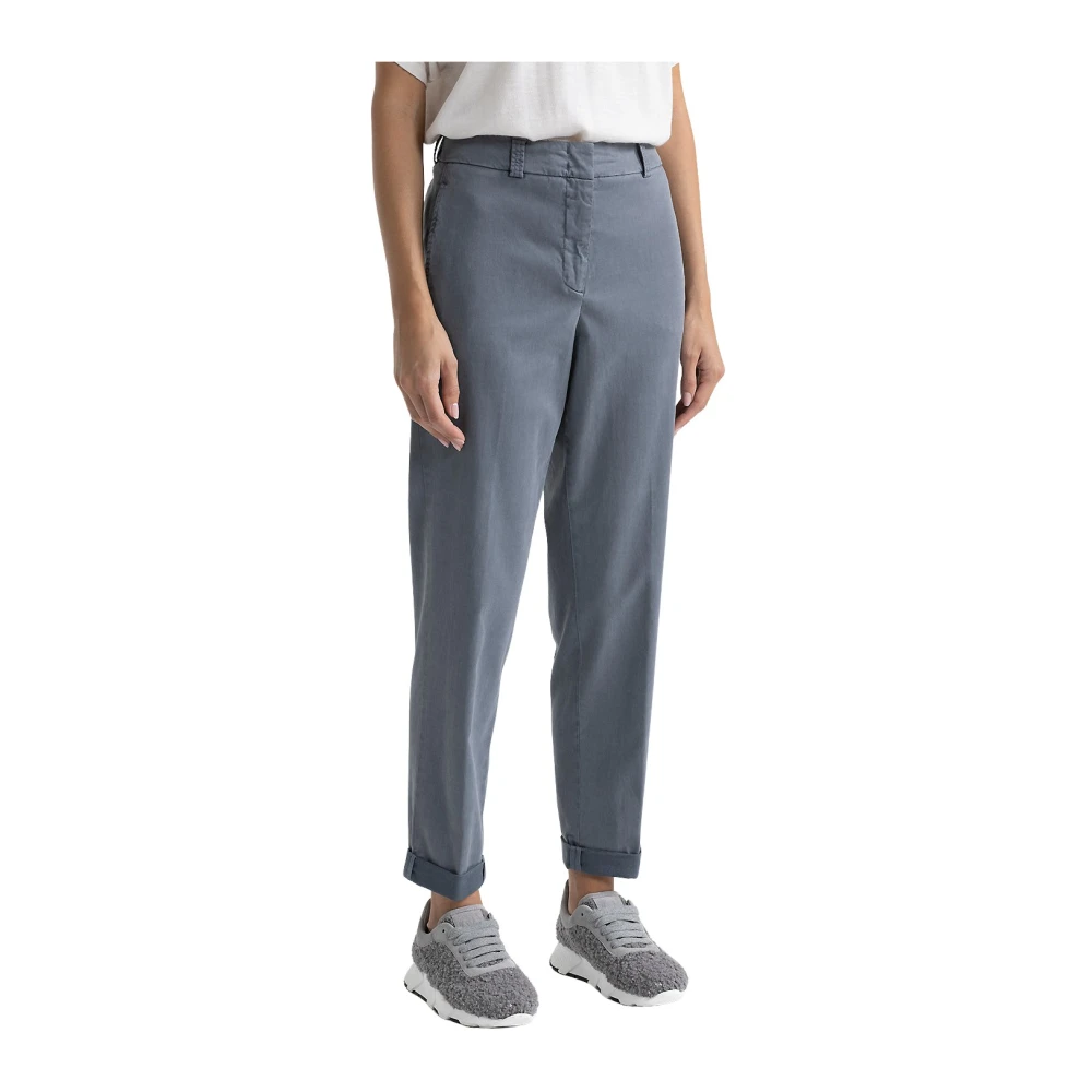 PESERICO Perzikkleurige gabardine wortelbroek Gray Dames