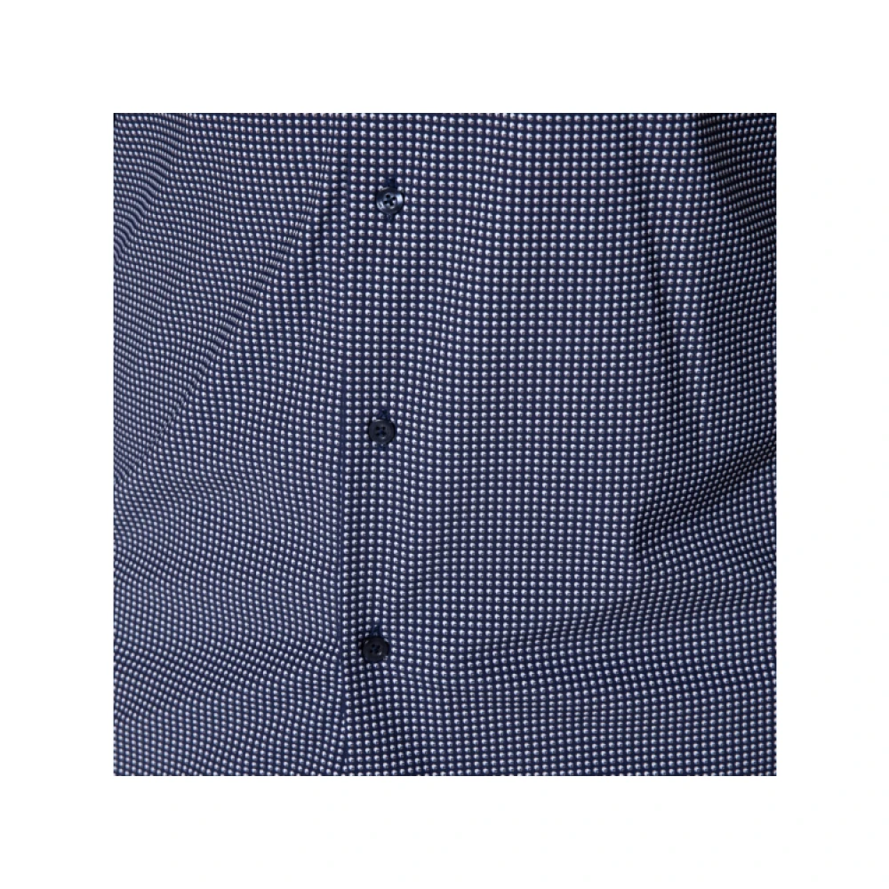 Karl Lagerfeld Donkerblauwe gestippelde overhemd Blue Heren