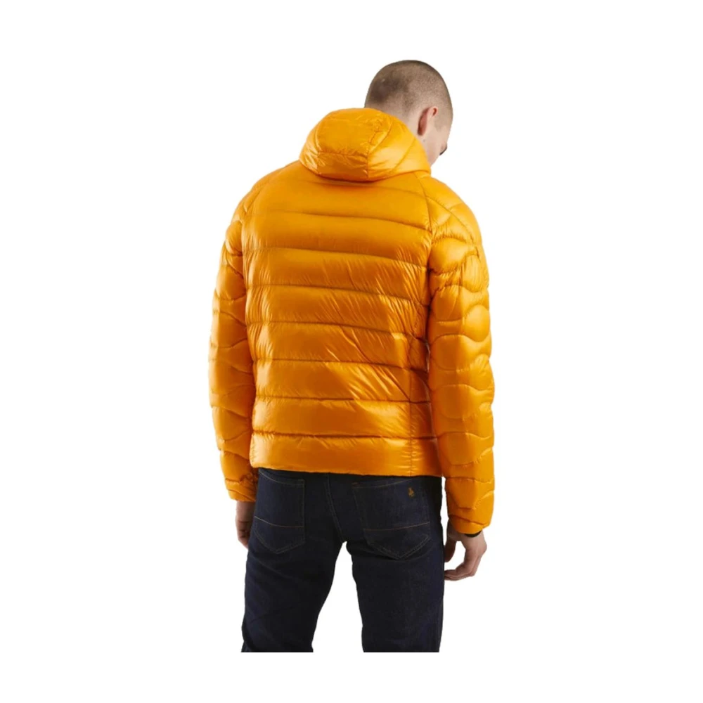 RefrigiWear Oranje Nylon Donsjas met Bont Capuchon Orange Heren