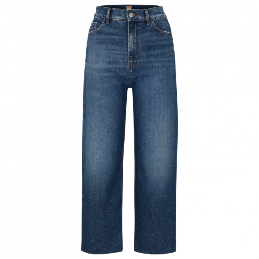 Hugo Boss Authentieke Blauwe High-Waisted Cropped Jeans Blue Dames