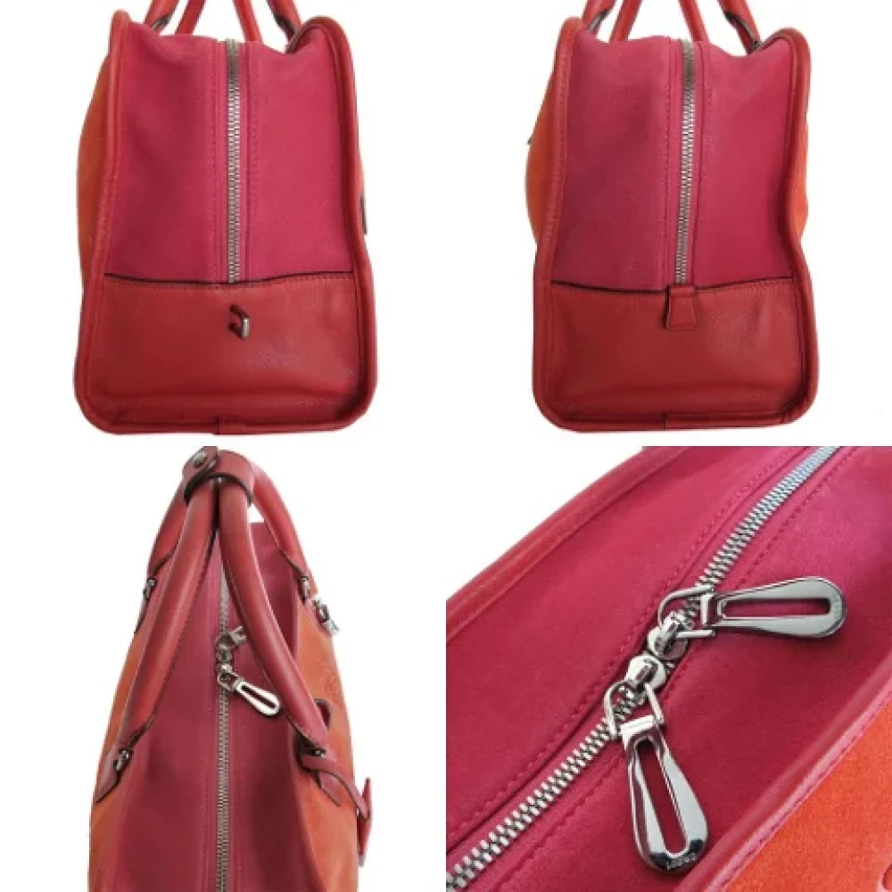 Loewe Pre-owned Suede handbags Red Dames