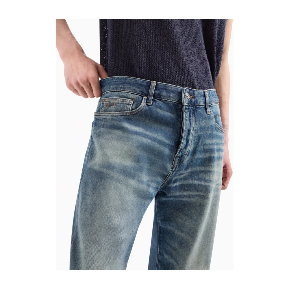 Armani Exchange Denim Mom Jeans Indigo Katoen Blue Heren