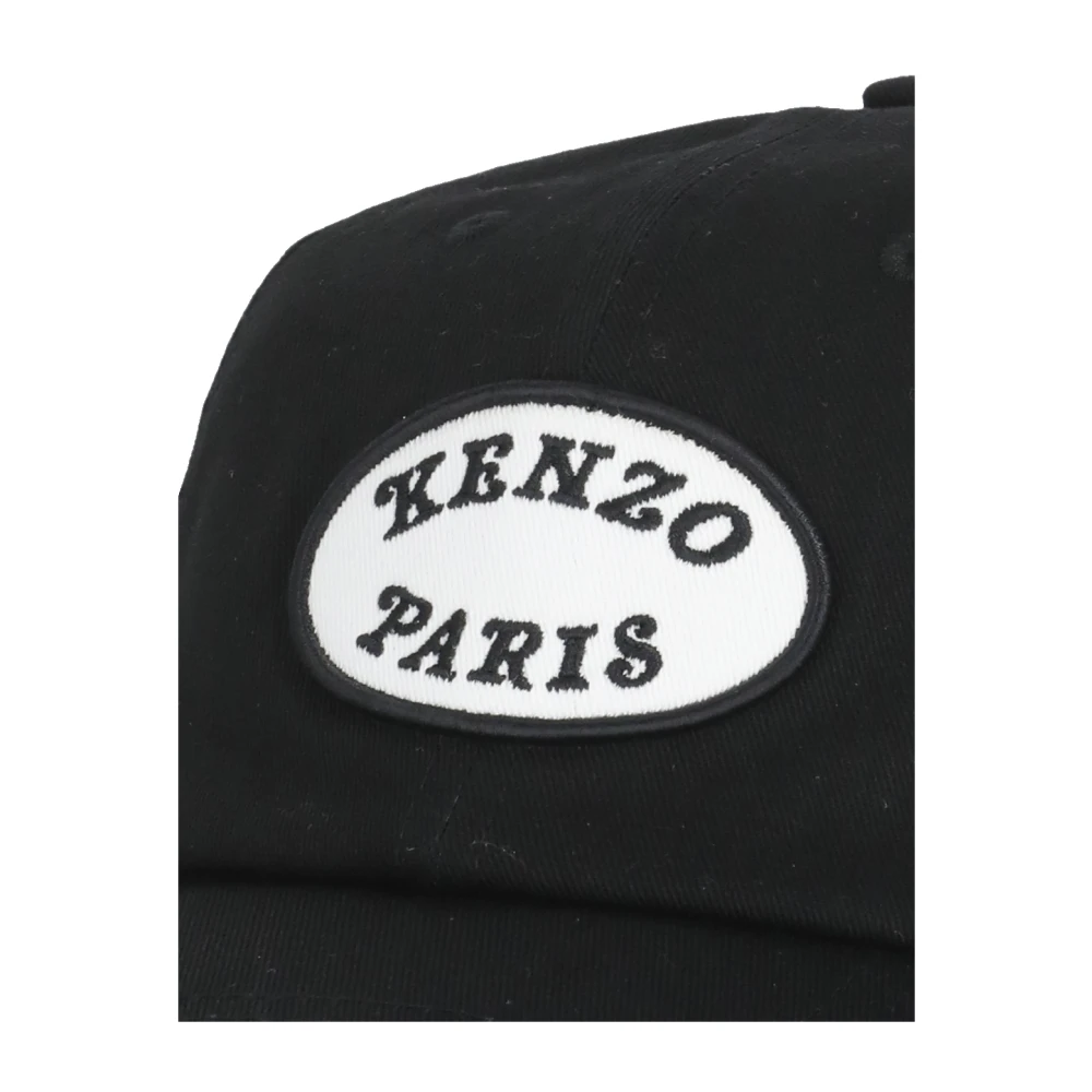 Kenzo Zwarte Katoenen Baseballpet met Logo Black Heren