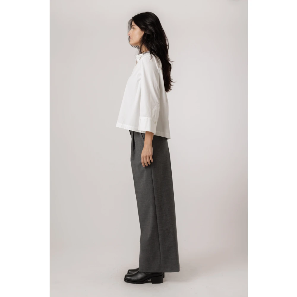 Windsor Elegante Geknipte Blouse met Klassieke Kraag White Dames