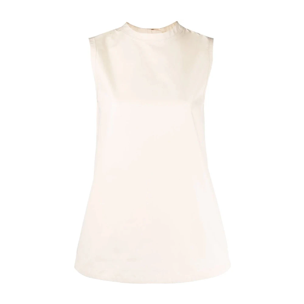 Jil Sander Women's Pink Cotton Blouse - Sleeveless Tops - M - Tops