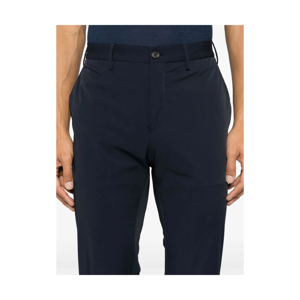 Incotex Navy Blue Front Button Broek Blue Heren