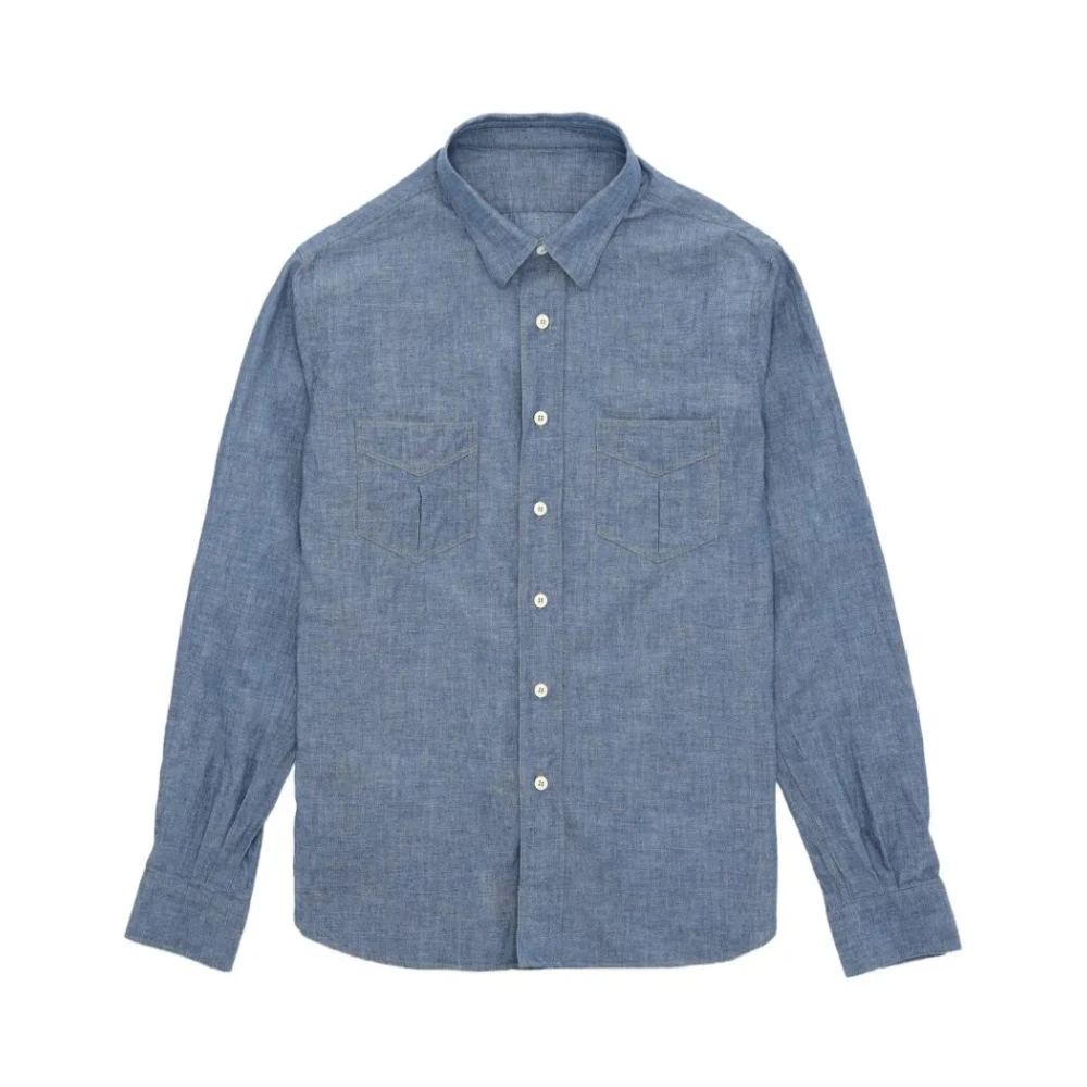 Fortela Men's Blue Osumi Chambray Shirt - Denim Shirts - L - Shirts