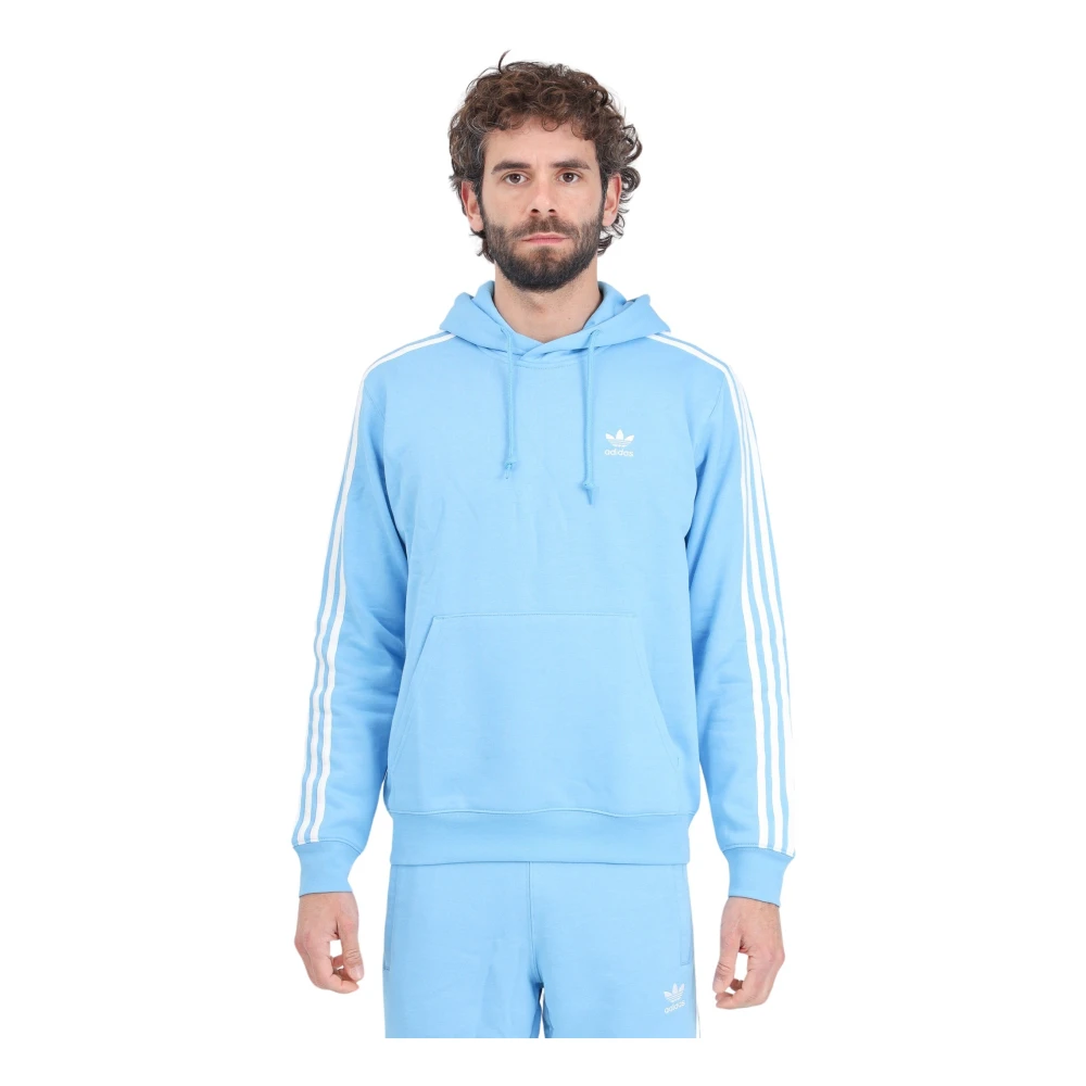 Adidas Originals Blauwe 3 Strepen Hoodie Sweater Blue Heren