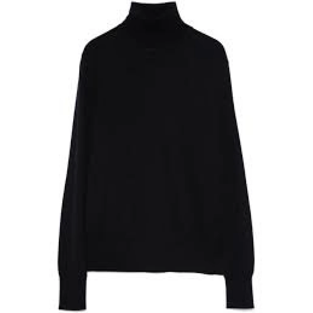 Forte Forte Women's Black Turtlenecks, M, Merino Wool Turtleneck Jumper