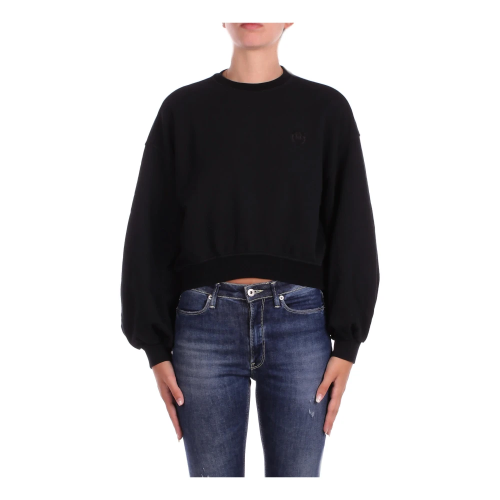 Pinko Women's Black Sweatshirts, M, Logo Front Jumper