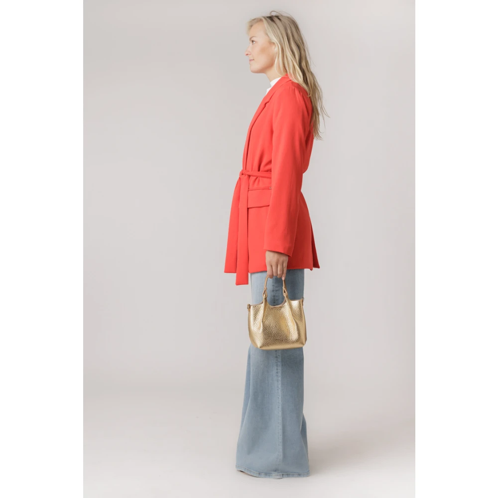 Ottod'Ame Koraal Blazer met Strikceintuur Red Dames