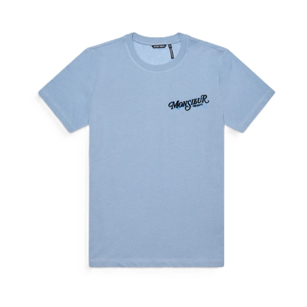 Antony Morato Urban Street Art Jersey Cotton T-Shirt Blue Heren