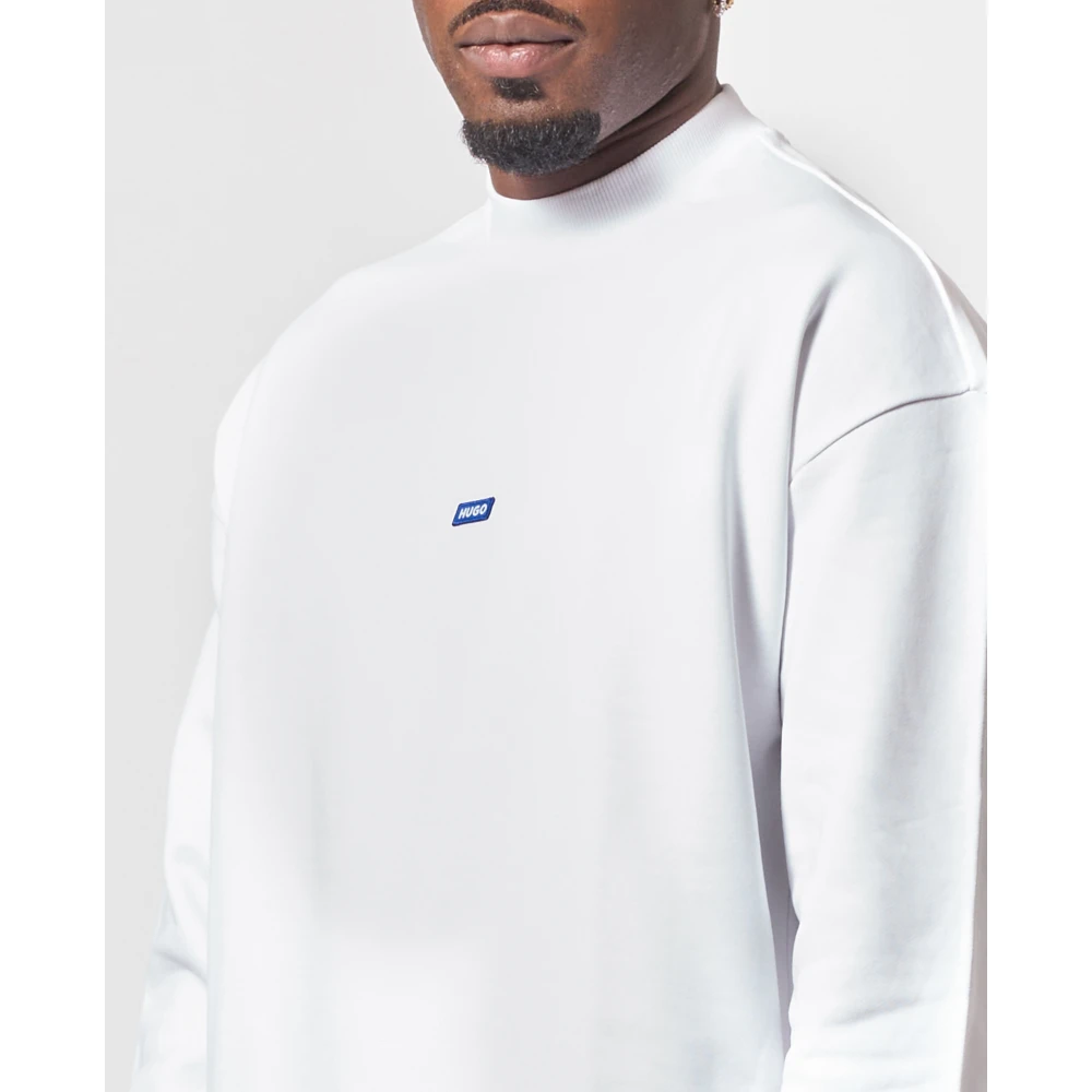 Hugo Boss Witte Sweater Straight Fit Lange Mouw White Heren