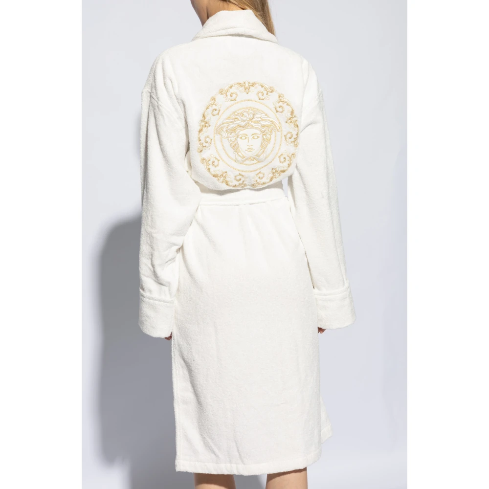 Versace Badjas met logo White Heren