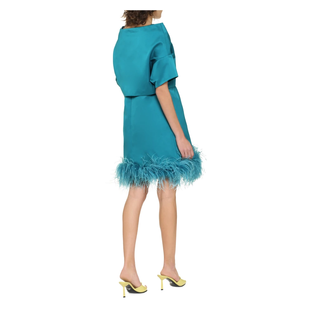 P.a.r.o.s.h. Geknoopte Off-Shoulder Bolero Jas Blue Dames