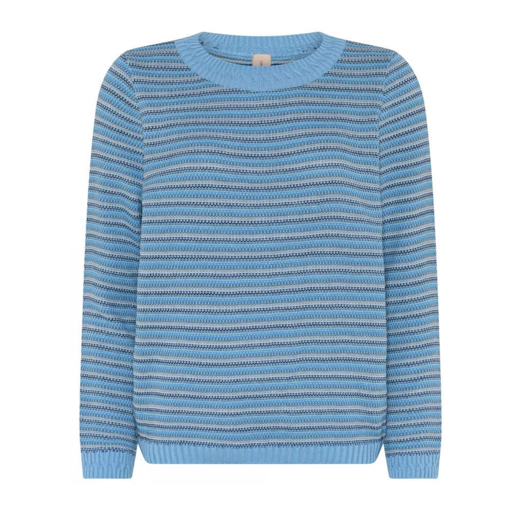 Skovhuus Blauwe Jacquard Sweater met O-Neck Blue Dames