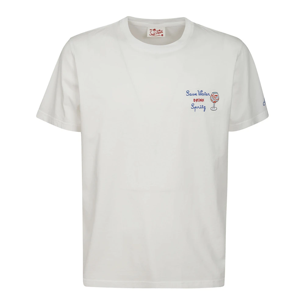 MC2 Saint Barth Portofino Wit Katoenen T-Shirt met Print White Heren