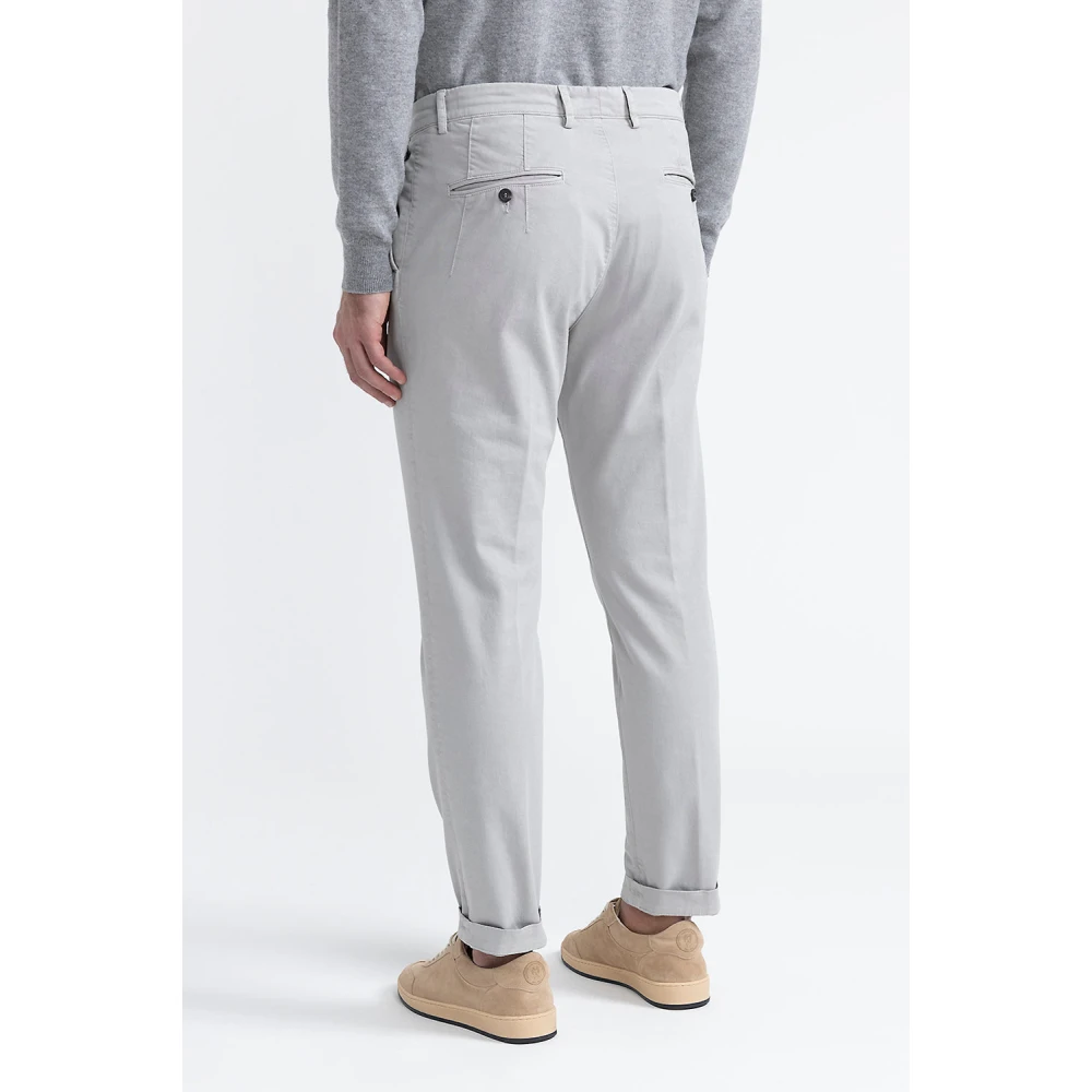 PESERICO Stretch katoenen chino's Gray Heren