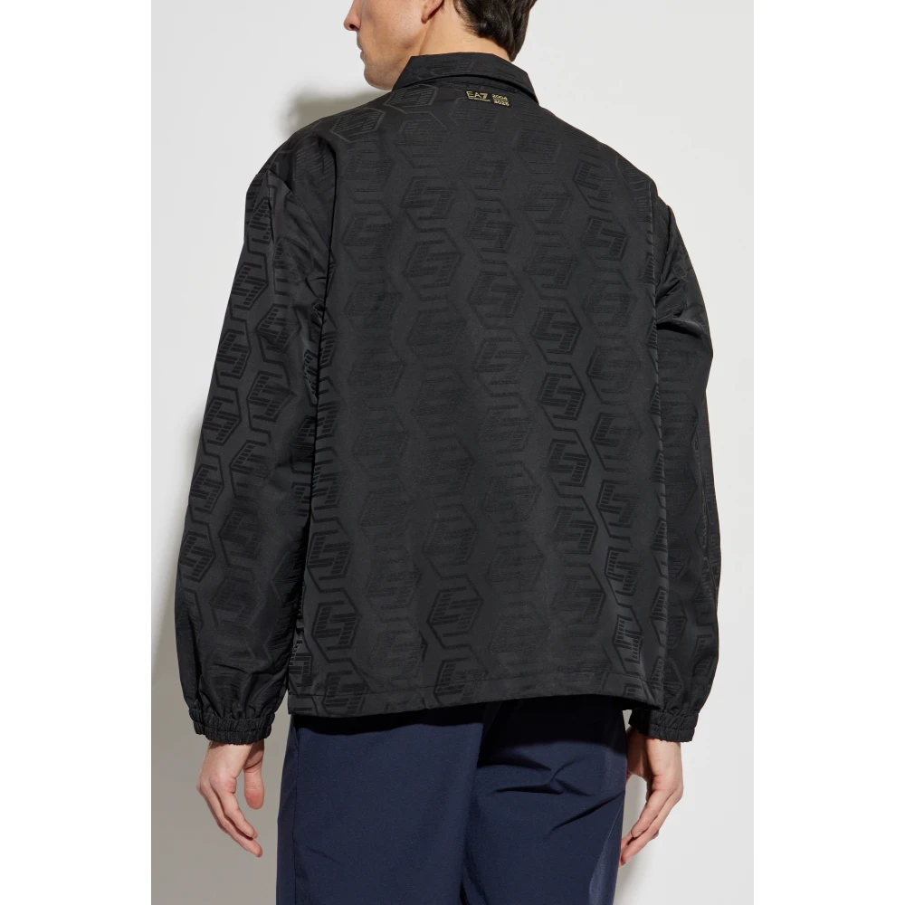 Emporio Armani EA7 Jas met logopatch Black Heren