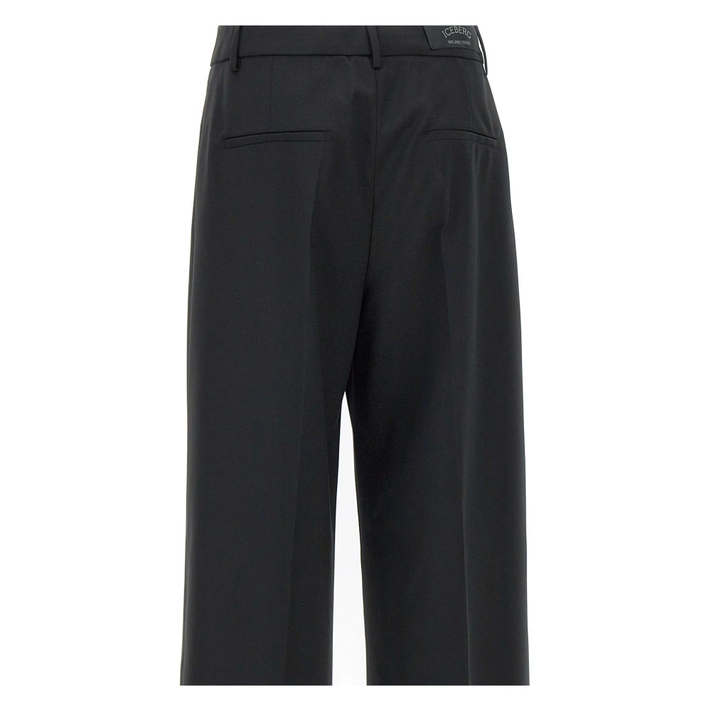 Iceberg Zwarte Chino Broek Wijde Pijp Black Dames