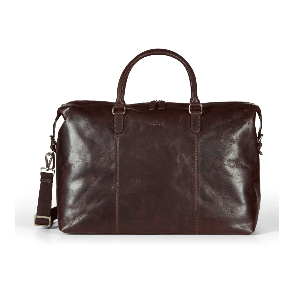 Howard London Donkerbruine Leren Weekendtas Brown Heren