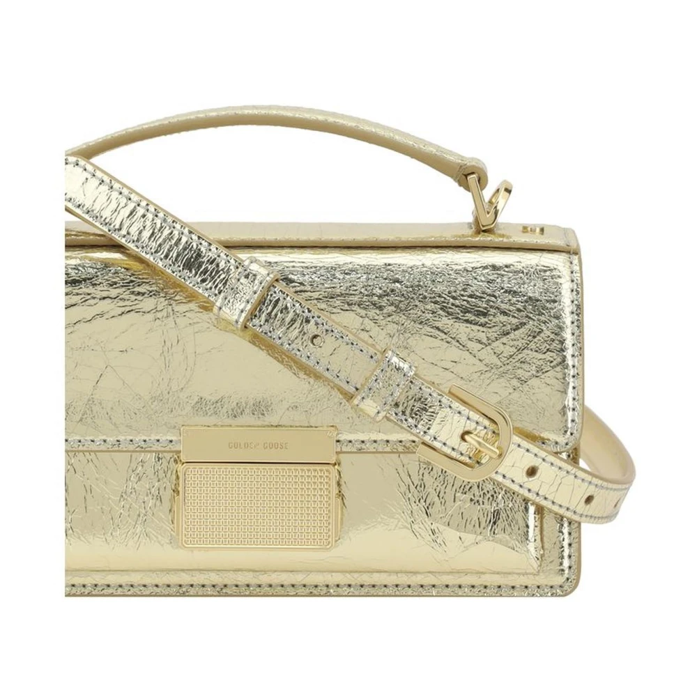Golden Goose Kleine leren schoudertas met riem Yellow Dames