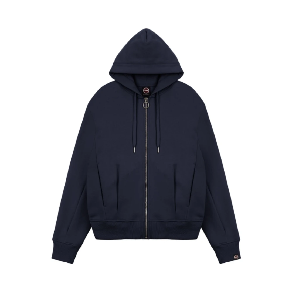 Colmar Kvinno Blå Sweatshirts & Hoodies Dam, S, Bomull, Hoodie Med Dragkedja